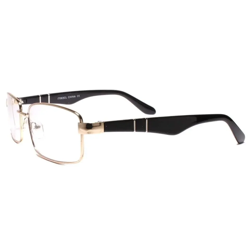 New Sleek Contemporary Style Clear Lens Optical Eye Glasses Fashion Gold Frames